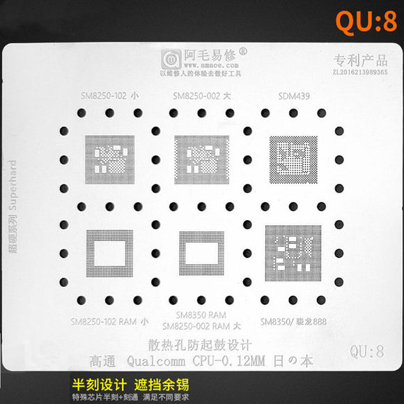 QU8 Qualcom CPU Amaoe Stencil