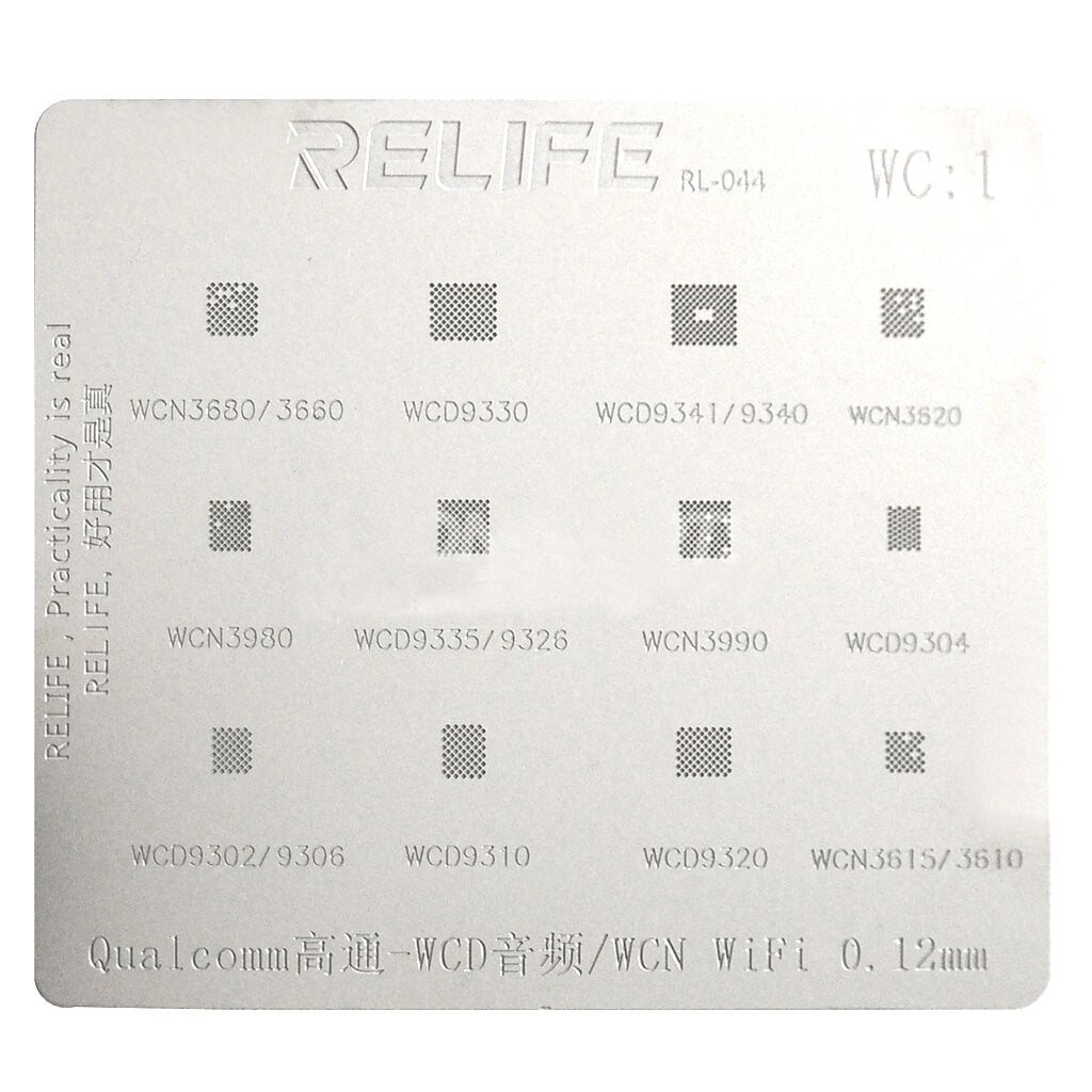 WC1- WCD/WCN WIFI IC Stencil Relief